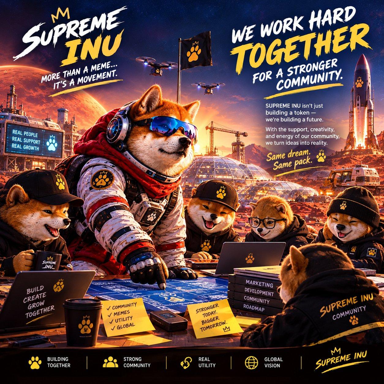 Stronger Together: Planning session on Mars: marketing, development, community, roadmap. Same dream, same pack.